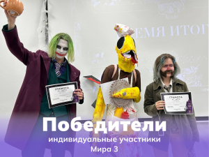 Победители в номинации индивидуальных костюмов (Мира 3).